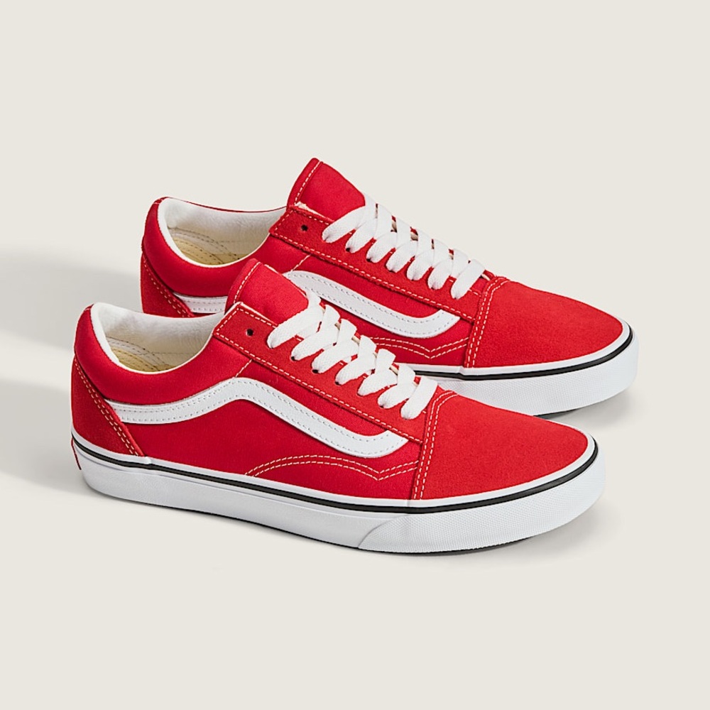 Vans Old Skool Core Classics Shoes, Racing Red/True White